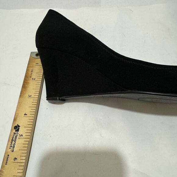 Salvatore Ferragamo Black Wedge Heels 8A - Picture 10 of 15